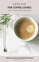 Load image into Gallery viewer, Gifts for coffee lovers. Coffee bean silver hallmarked necklace