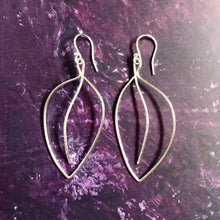 Load image into Gallery viewer, Silver falling leaves earrings