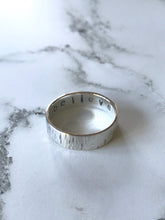 Load image into Gallery viewer, Empowering silver ring with striped texture