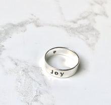 Load image into Gallery viewer, Word of the Year Silver Ring for Positive Affirmations - lowercase lettering