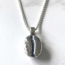 Load image into Gallery viewer, Silver coffee bean necklace