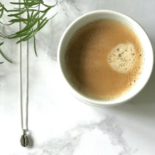 Load image into Gallery viewer, Silver coffee bean necklace unisex