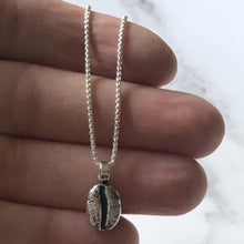 Load image into Gallery viewer, Silver coffee bean necklace