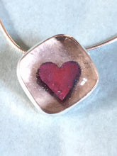 Load image into Gallery viewer, Queen of hearts glass and silver heart necklace