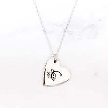 Load image into Gallery viewer, Silver Monogram Initial Heart Necklace
