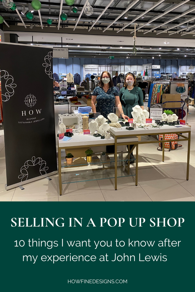 Selling in a Pop up Shop: 10 things I want you to know after my experience at John Lewis