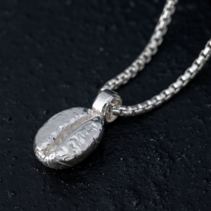 Real Coffee Bean Eco Silver Necklace Unisex