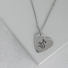 Load image into Gallery viewer, Initial Monogram Silver Heart Letter Name Logo Necklace
