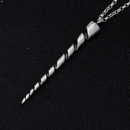 Silver unicorn horn necklace