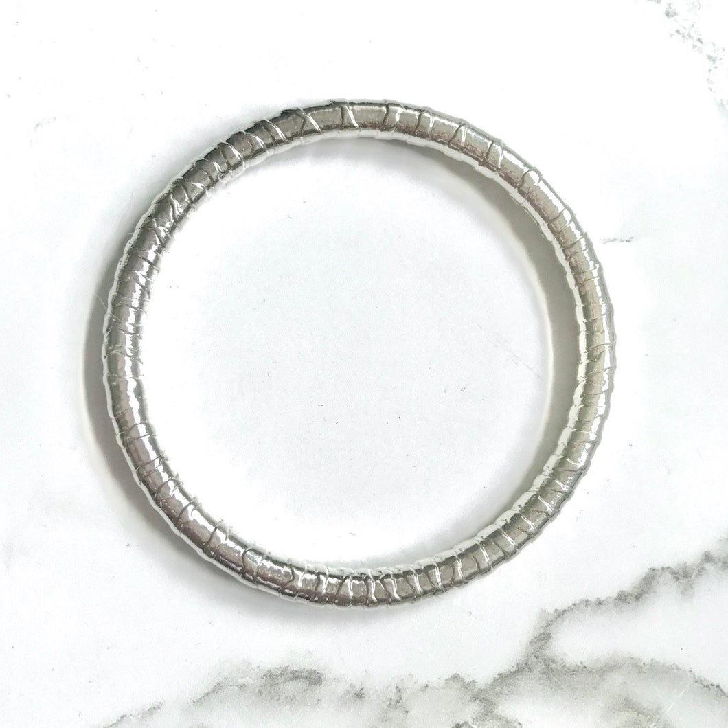 Zebra striped Sterling silver bangle