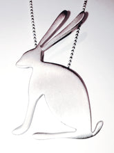 Load image into Gallery viewer, Silver &#39;Just Sitting There Hare&#39; necklace
