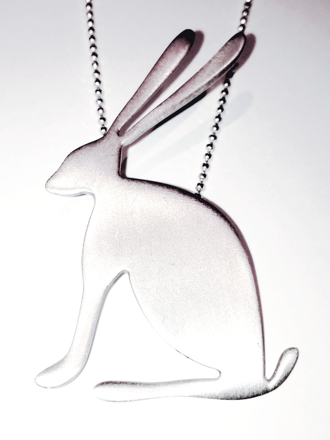 Silver 'Just Sitting There Hare' necklace