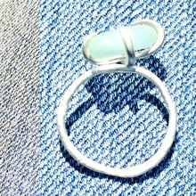 Load image into Gallery viewer, Beach Dreams Ring Silver Tumbled Sea Glass
