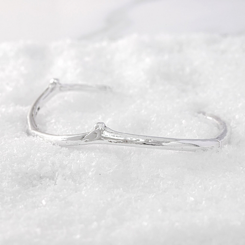 This Twig silver bangle on snow