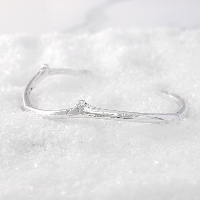 This Twig silver bangle on snow