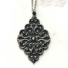 Load image into Gallery viewer, Baroque blackened silver necklace 
