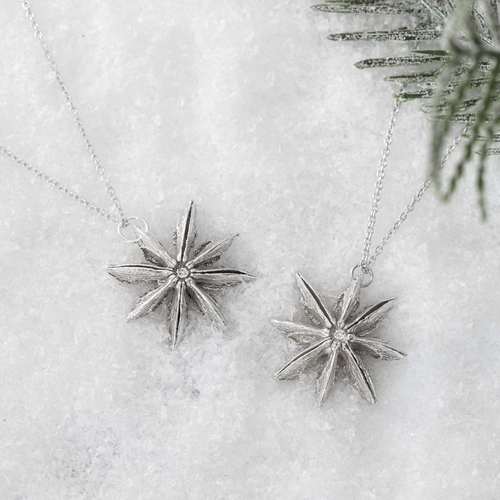 Night Star Silver star anise necklaces