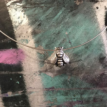 Load image into Gallery viewer, Bee handmade silver necklace 
