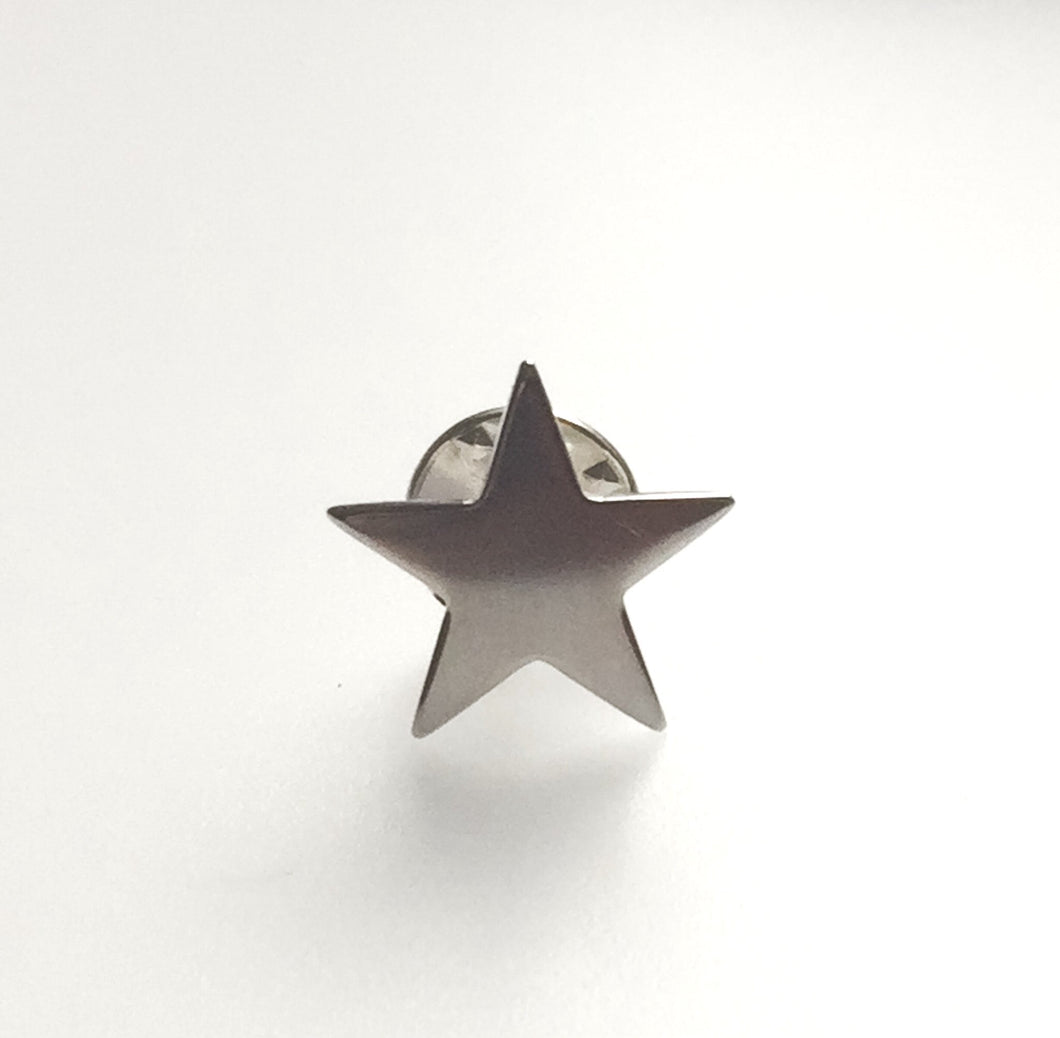 Silver star tie scarf blazer pin