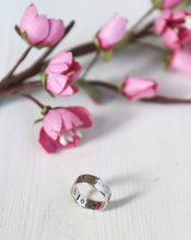 Load image into Gallery viewer, Word of the Year ring &#39;blossom&#39; with handmade paper blossom by Papertree
