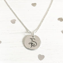 Load image into Gallery viewer, Silver Initial monogram letter necklace 

