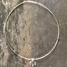 Load image into Gallery viewer, Bee silver necklace handmade choker
