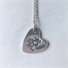 Load image into Gallery viewer, Monogram letter necklace on silver heart
