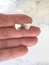 Load image into Gallery viewer, Silver heart earrings
