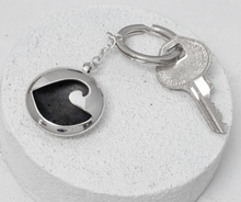 Load image into Gallery viewer, On the crest of a wave silver keyring

